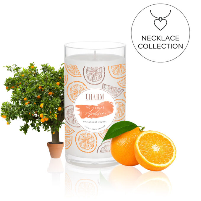 Charm Candle "Vürtsikas apelsin" - Kaelakeega