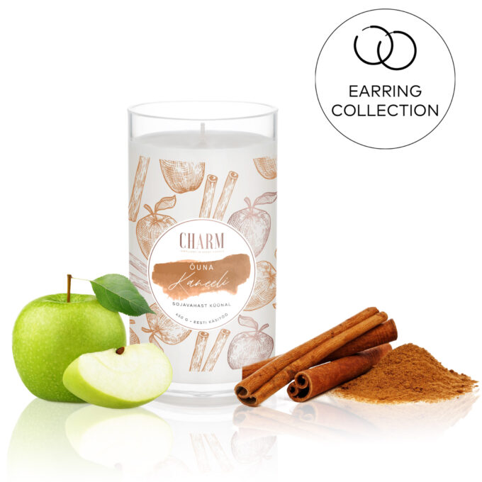 Charm Candle "Õuna Kaneeli" - Kõrvarõngastega