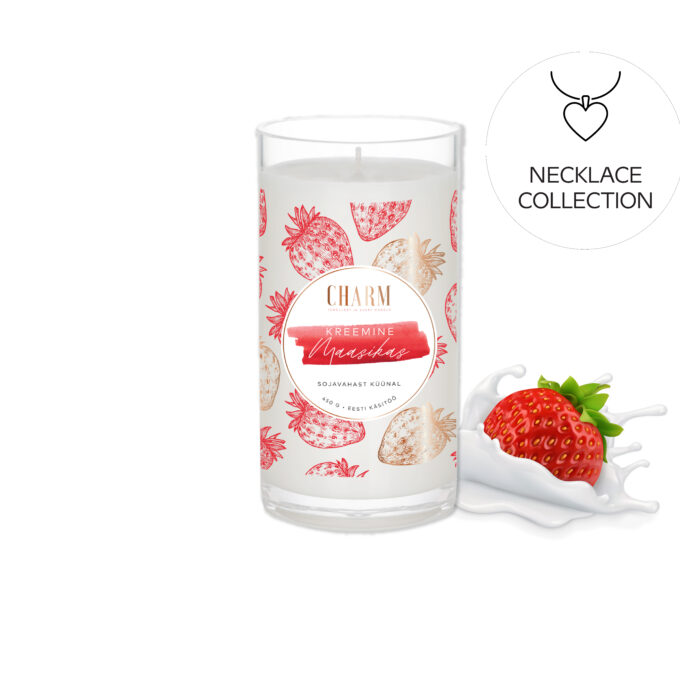 Charm Candle "Kreemine maasikas" - Kaelakeega
